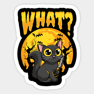 Murderous Cat - Creepy Cute Halloween Costume Gift Sticker